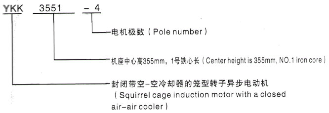 YKK系列(H355-1000)高壓三相異步電機(jī)西安泰富西瑪電機(jī)型號(hào)說明